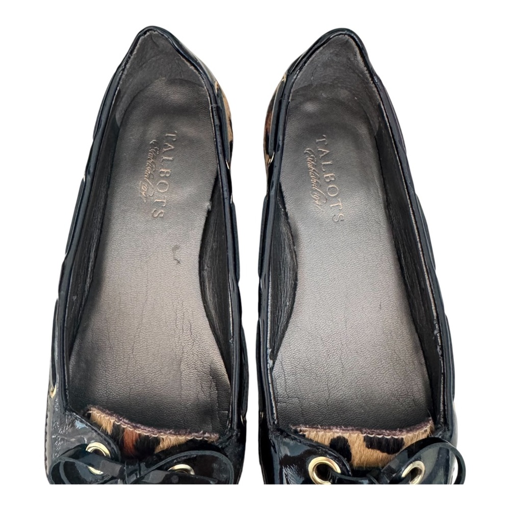 Talbots Iveley Leopard Print Driving Moccasins Shoes Calf Hair Leather Size 7.5 - Picture 5 of 14
